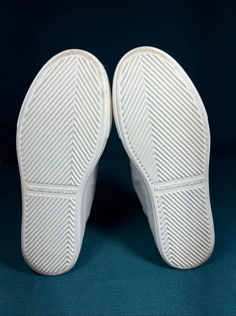 P448 Womens Size 37 EU US 7 White Woven Leather Low Top Platform Sneakers Italy